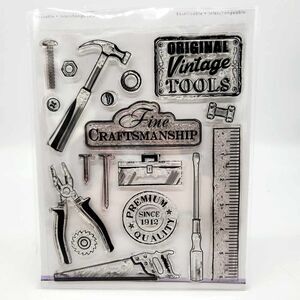 MultiCraft Tools Nuts & Screws Cling Stamp Set for Cardmaking 18 Stamps NWOT